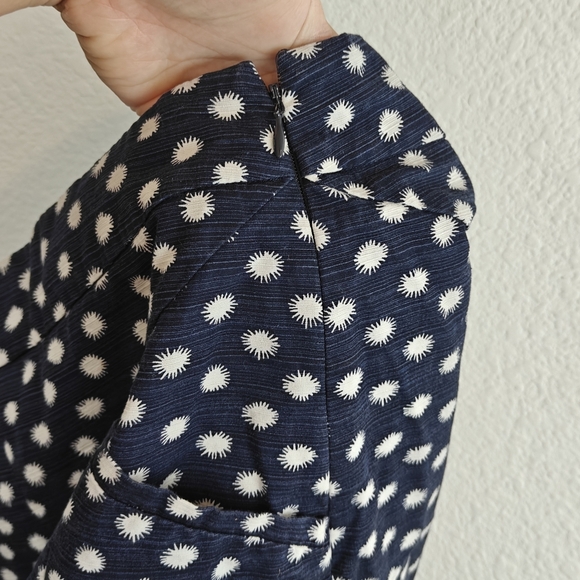 Boden A-Line Skirt Starburst Star Print Navy Blue/White Front Box Pleat Size 6R - Picture 13 of 14